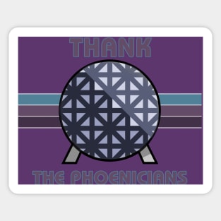 Thank the Phoenicians Purple Sticker